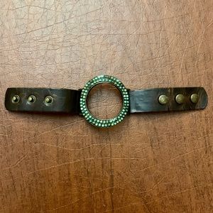 Rebel Designs Leather Turquoise Bracelet